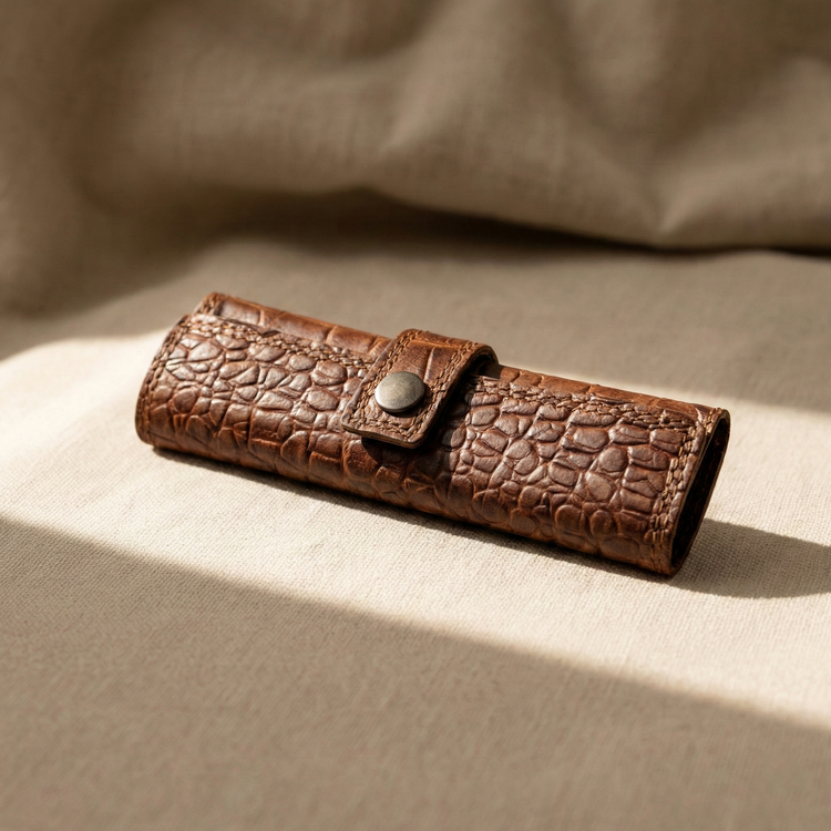 SUPÉRIEUR | Mat Cognac Croco Etui
